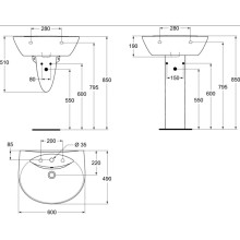 Раковина 60 см Ideal Standard Oceane W407801