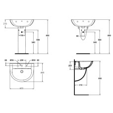 Раковина 60 см Ideal Standard Ecco W424001