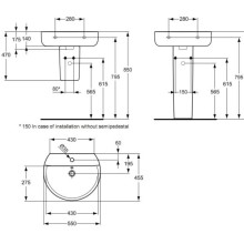 Раковина 55 см Ideal Standard Connect Sphere E786401