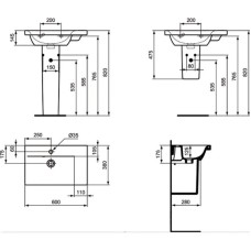 Раковина 60 см Ideal Standard Connect Space E136601