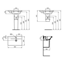 Раковина 60 см Ideal Standard Connect Space E136501