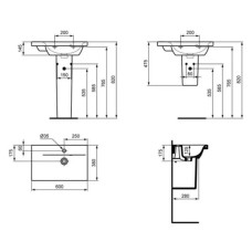 Раковина 60 см Ideal Standard Connect Space E136501