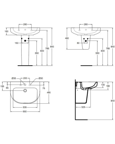 Раковина 65 см Ideal Standard Playa J491501
