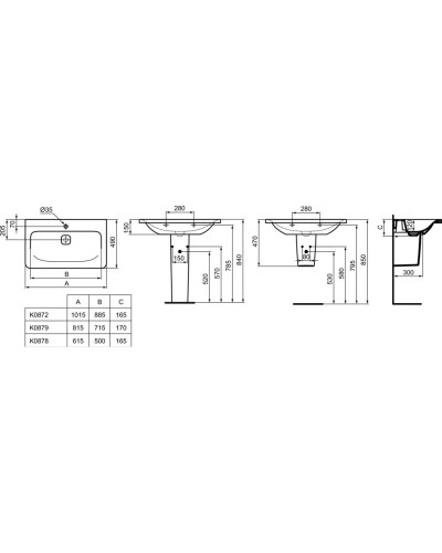 Раковина 81 см Ideal Standard Tonic II K087901