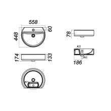 Раковина 55,8 см Sanita Luxe Best Bubbles BSTSLWB12