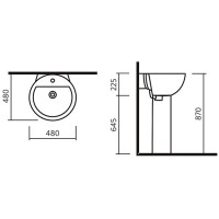 Раковина 48 см Sanita Luxe Art Flora ARTSLWB10