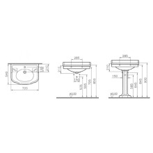 Раковина 72 см белый с одним отверстием под смеситель Vitra Efes 6055B003-0001
