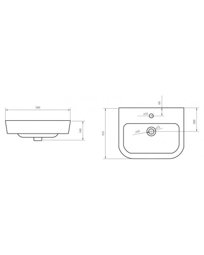 Раковина 56х42,5 см BelBagno Albano BB120L