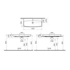 Раковина 100 см Vitra Metropole 5664B003-0001