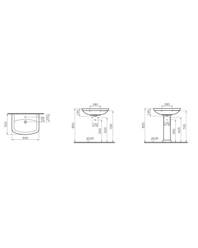 Раковина 69,5 см Vitra Serenada 4218B003-0001