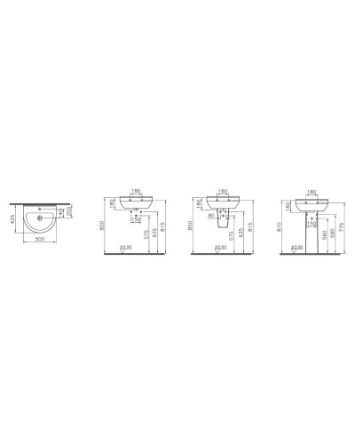 Раковина 50 см Vitra S50 5313B003-0001