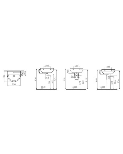 Раковина 55 см Vitra S50 5301B003-0001