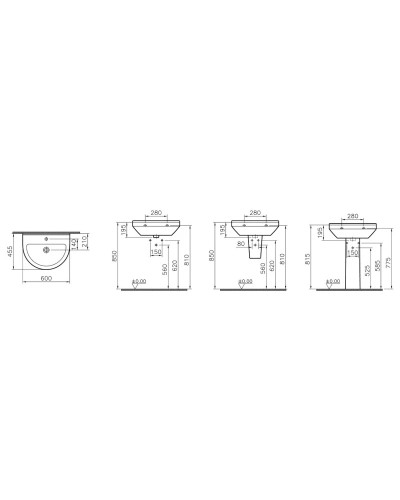 Раковина 60 см Vitra S50 5302B003-0001