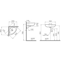 Раковина угловая 56,5 см Vitra Arkitekt 6093B003-0001