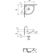 Раковина 36х36 см Cersanit Sigma UM-Sg/1