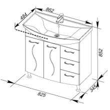 Раковина Aquanet Стиль 850
