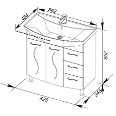 Раковина Aquanet Стиль 850
