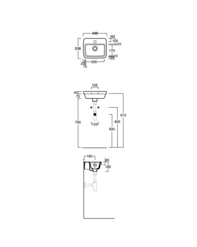 Раковина 34x31 см Simas Evolution EVO14bix1