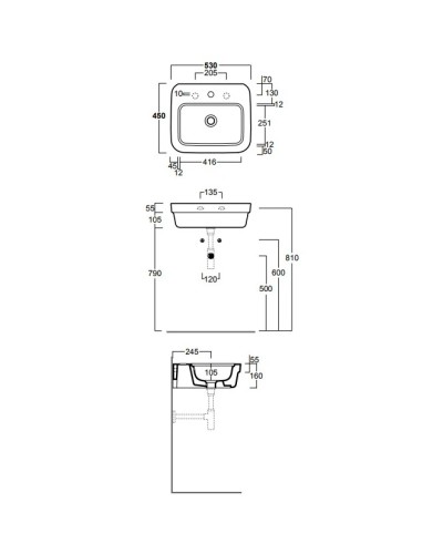 Раковина 53х45 см Simas Evolution EVO15bix1