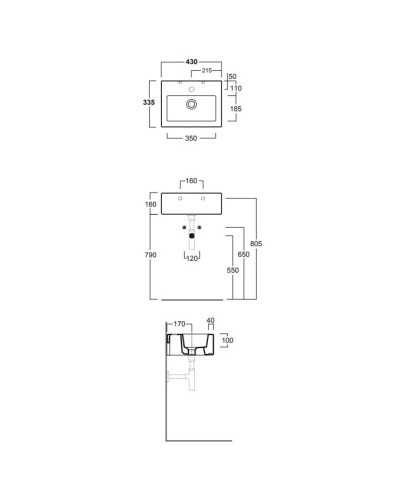 Раковина 43х33,5 см Simas Frozen FZ14bix1