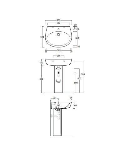 Раковина 65,5х51 см Simas Lft Spazio LFT05bix1