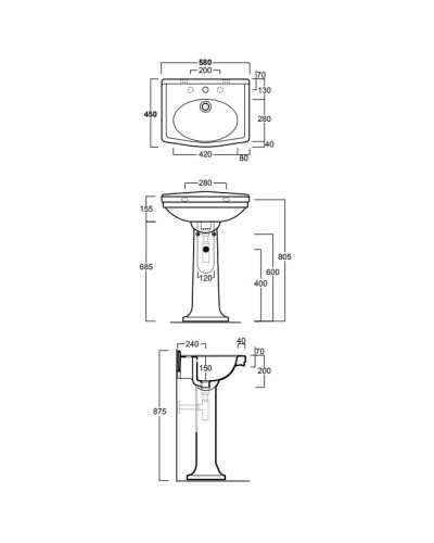 Раковина 58х45 см Simas Londra LO914bix3