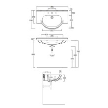 Раковина 90х51 см Simas Lavabi d'arredo Nizza TOP 62 bix1