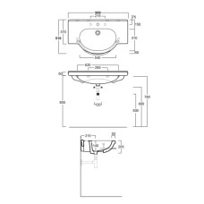 Раковина 90х51 см Simas Lavabi d'arredo Nizza TOP 62 bix1