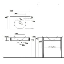 Раковина 80х50 см Kerasan Bentley 393001x1