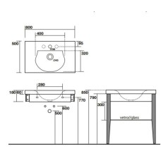 Раковина 80х50 см Kerasan Bentley 393001x1