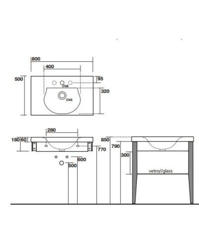 Раковина 80х50 см Kerasan Bentley 393001x1