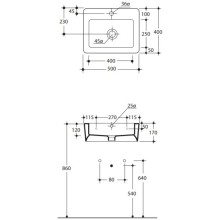 Раковина 50х40 см Kerasan Ego 324101x1