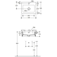 Раковина 50х40 см Kerasan Ego 324101x1