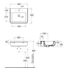 Раковина 55х46,5 см Azzurra Charme CHA255bix1