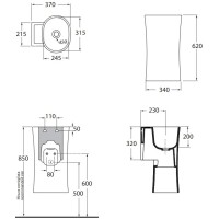 Раковина 35х37 см Azzurra Nativo NAT200/0bix0