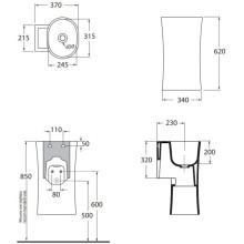 Раковина 35х37 см Azzurra Nativo NAT200/0bix0