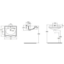 Раковина 60х51 см с одним отверстием под смеситель Azzurra Jubilaeum JUB200/60M bix1