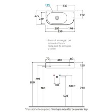 Раковина 55х27 см Globo Forty3 SCT55.bix0