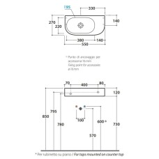 Раковина 55х27 см Globo Forty3 SCT55.bix0