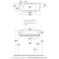 Раковина 70х27 см Globo Forty3 SCT70.bix1sx