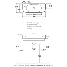 Раковина 70х27 см Globo Forty3 SCT70.bix1sx