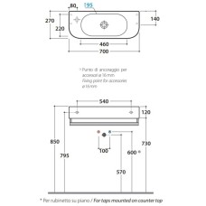 Раковина 70х27 см Globo Forty3 SCT70.bix1sx