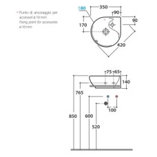 Раковина 35х35 см Globo Lavabi d'arr Misura MI013.bix1