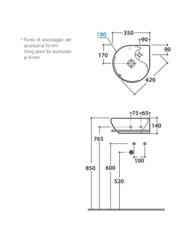 Раковина 35х35 см Globo Lavabi d'arr Misura MI013.bix1
