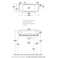 Раковина 70х27 см Globo Forty3 SCT70.bix0