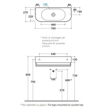 Раковина 70х27 см Globo Forty3 SCT70.bix0