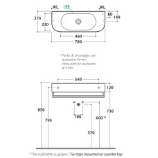Раковина 70х27 см Globo Forty3 SCT70.bix0