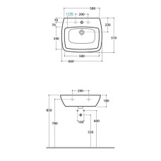 Раковина 66х51 см Globo Daily DA065.bix1