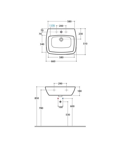 Раковина 66х51 см Globo Daily DA065.bix1