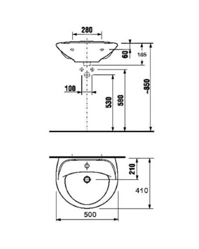 Раковина 50x41 см Jika Lyra 8142700001049